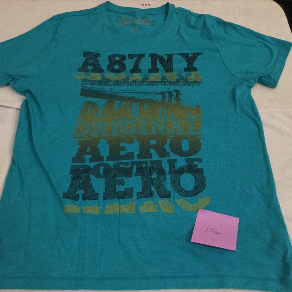 Aeropostale Turquoise Logo T-Shirt Tee - Size Large - Excellent Condition